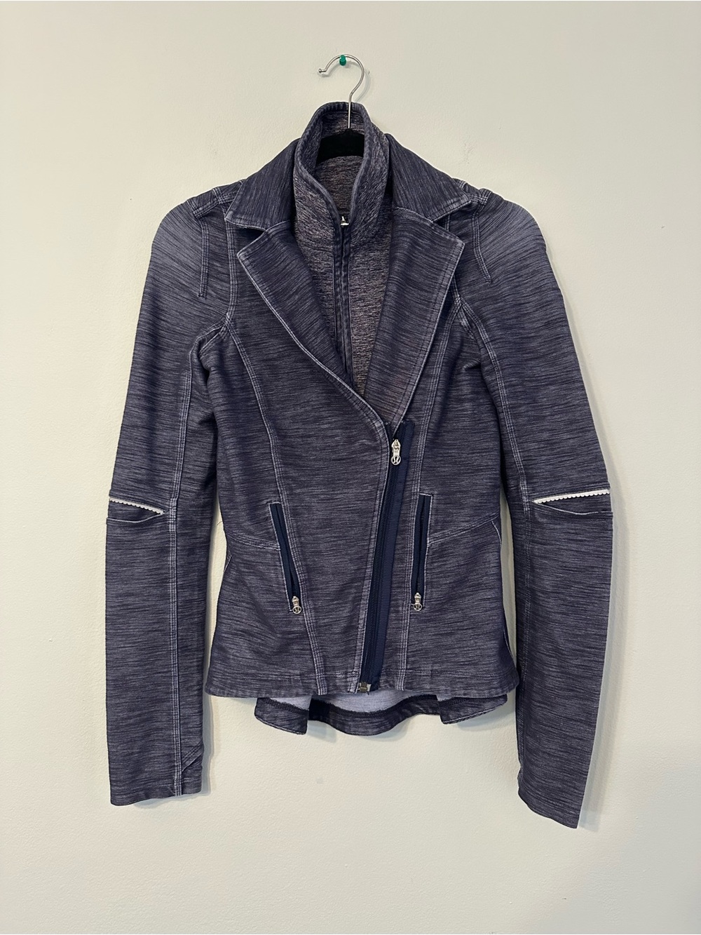 lululemon athletica Heathered Gray Moto-Style Jacket